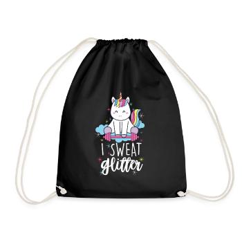 I Sweat Glitter Unicorn Workout Haltérophilie Gym - Sac de sport léger - noir - Devant