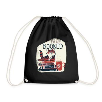 I am All Booked Book Lover Books Read Books - Drawstring Bag - black - Front