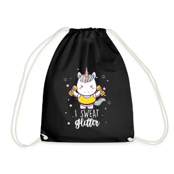 I Sweat Glitter Unicorn Workout Haltérophilie Gym - Sac de sport léger - noir - Devant