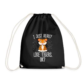 Cadeau drôle de tigre J'aime vraiment les tigres OK? Gif - Sac de sport léger - noir - Devant