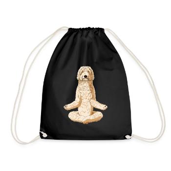 Méditant chien Labradoodle - Sac de sport léger - noir - Devant