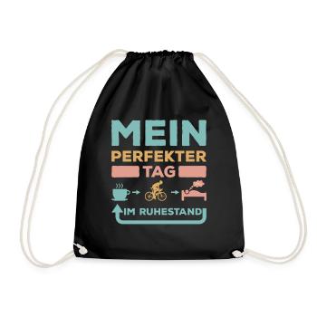 Perfekter Tag im Ruhestand Fahrrad Kaffee Schlafen - Turnbeutel - Schwarz - Vorne