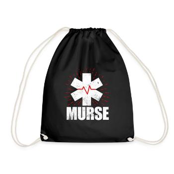 Murse Funny Murse Male Nurse Man - Drawstring Bag - black - Front