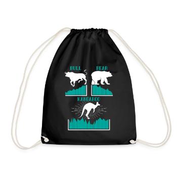 Bull Bear and Kangaroo Market Volatility Trader - Drawstring Bag - black - Front