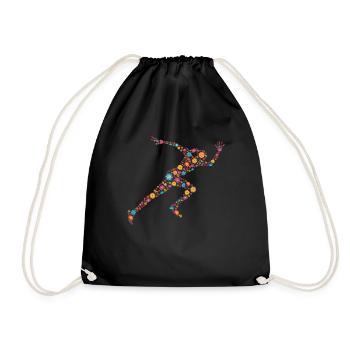 Track And Field Flower Sprinter Women - Drawstring Bag - black - Front