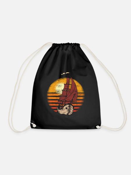 Retro Segeln Vintage Geschenk - Turnbeutel - Schwarz