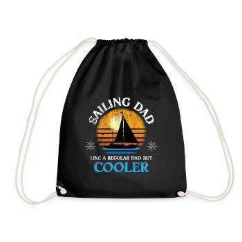 Sail Papa Sailing Dad Gift - Drawstring Bag - black - Front