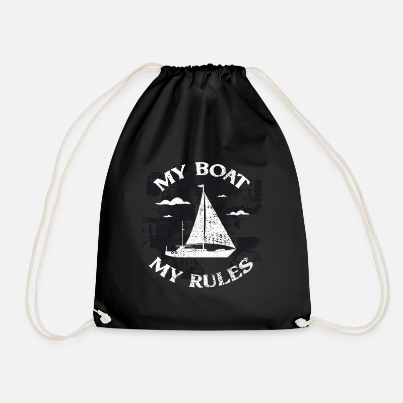 My Boat My Rules Segeln Geschenk - Turnbeutel - Schwarz