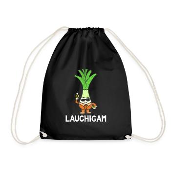Lauch Junggesellenabschied JGA Trauung Hochzeit - Turnbeutel - Schwarz - Vorne