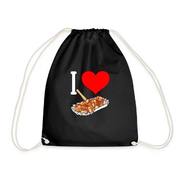 Currywurst Curry Wurst Bratwurst Berliner Ruhrpott - Drawstring Bag - black - Front