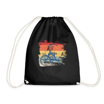 Retro Tricycle - Drawstring Bag - black - Front