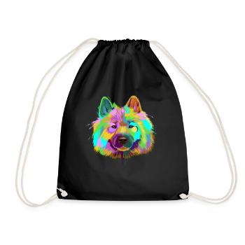 Splash Eurasier Dog - Drawstring Bag - black - Front