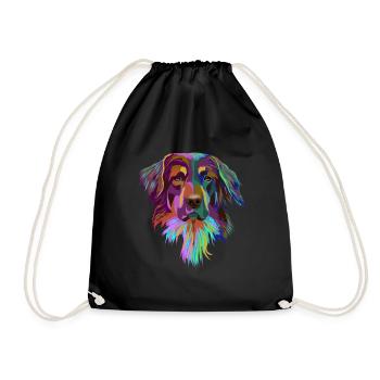 Splash Hovawart Dog - Drawstring Bag - black - Front