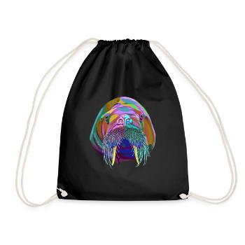 Walrus - Drawstring Bag - black - Front
