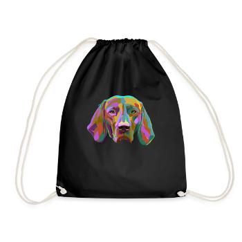 Vizsla Dog splash - Drawstring Bag - black - Front