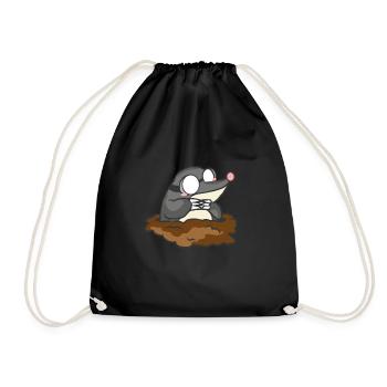 Mole Gardener Animal Funny Garden Gift Cool - Drawstring Bag - black - Front
