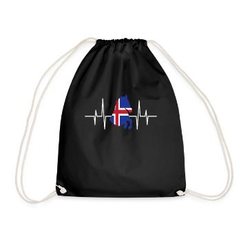 Icelandic horse Tölt horse riding pony Icelander - Drawstring Bag - black - Front