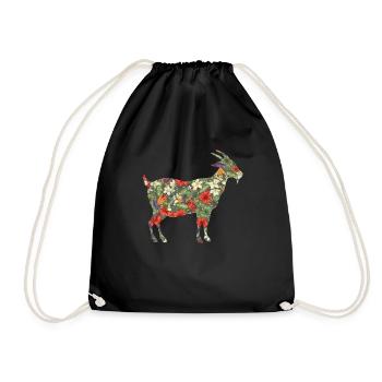 Floral Goat Hawaiian Tropical - Turnbeutel - Schwarz - Vorne