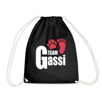 Team Gassi Hundeliebhaber Hunde Hundebesitzer Hund - Turnbeutel - Schwarz - Vorne