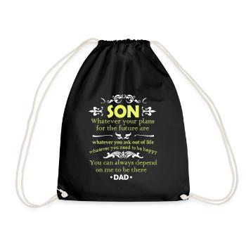 An Sohn Geschenk von Mutter Vater Eltern - Turnbeutel - Schwarz - Vorne