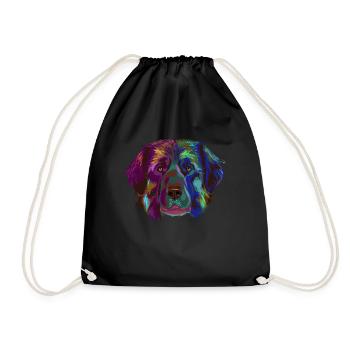 Peintures à l’eau Leonberger Hund - Sac de sport léger - noir - Devant