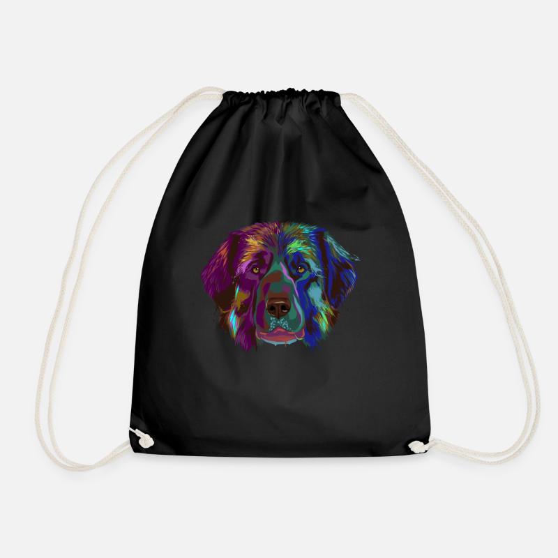 Wasserfarben Leonberger Hund - Turnbeutel - Schwarz