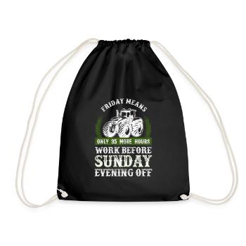 Vendredi Plus d'heures de travail avant dimanche Fermier - Sac de sport léger - noir - Devant