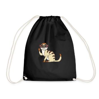 meerkat - Drawstring Bag - black - Front