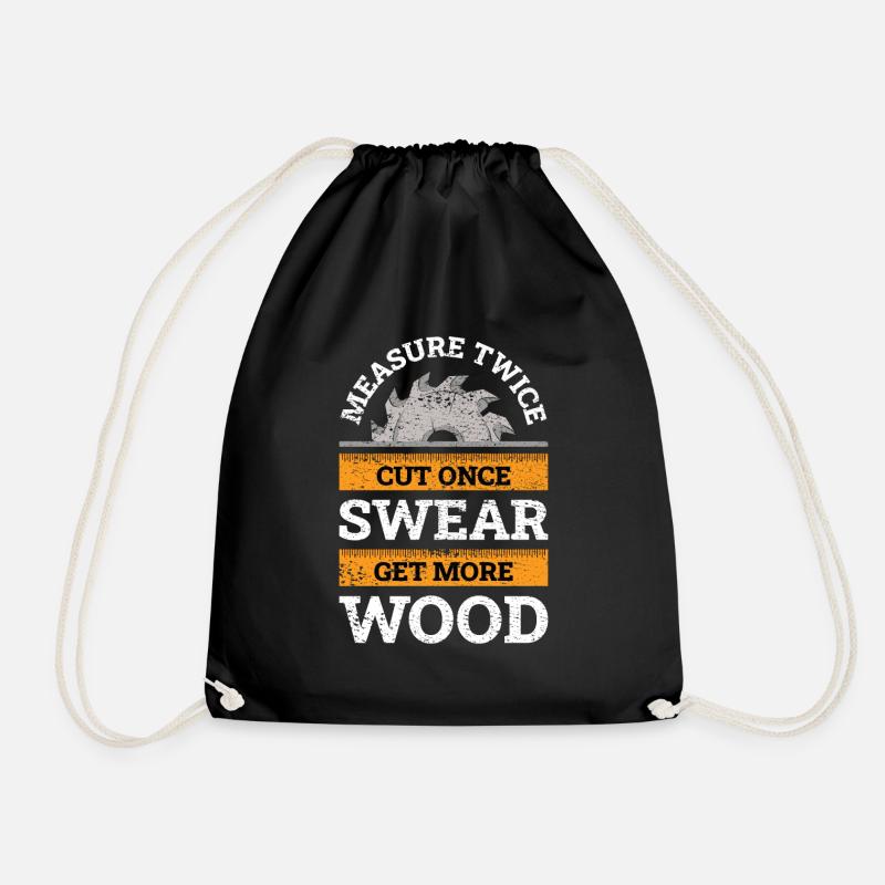 Carpenter joiner carpenter gift - Drawstring Bag - black