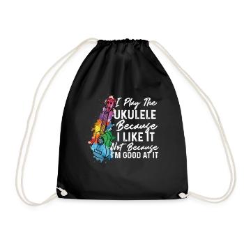 Je joue du ukulélé parce que je l'aime Ukulele Playe - Sac de sport léger - noir - Devant
