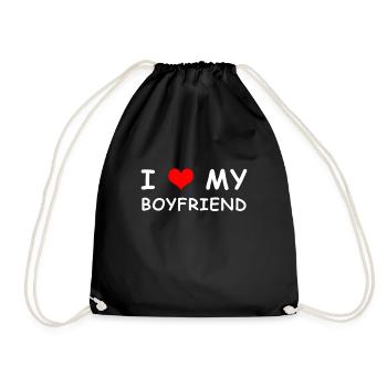 Girlfriend Love Couple GF Valentine's Day Gift - Drawstring Bag - black - Front