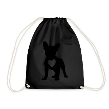 Amour Frenchie Dogs Heart French Bulldog Hu - Sac de sport léger - noir - Devant