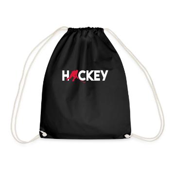 Hockey Player Shirt, Hockey Love-r Gift - Drawstring Bag - black - Front