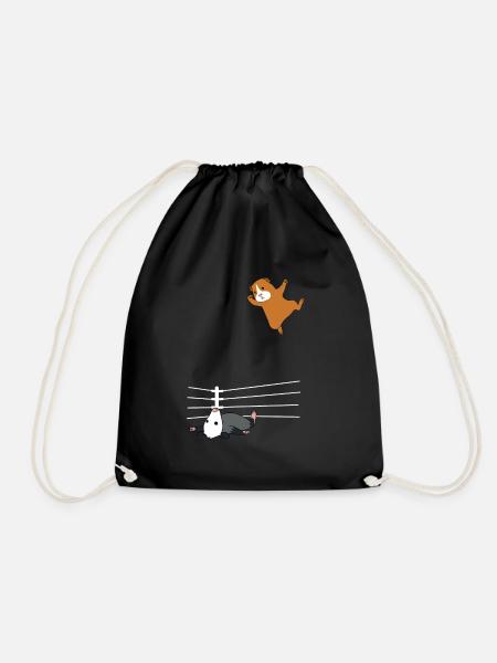 Wrestle Guinea Pig Opossum - Drawstring Bag - black