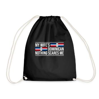 Dominican Wife Dominican Republic Husband - Drawstring Bag - black - Front