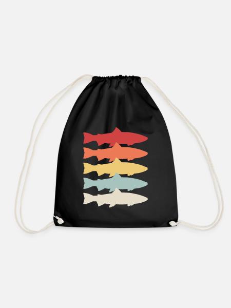 Angler Geschenk Steelhead Forelle Regenbogen Fisch - Turnbeutel - Schwarz