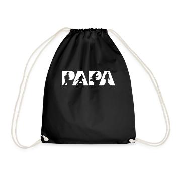 Firefighter Dad T Shirt, Funny Firefighter Papa Fa - Drawstring Bag - black - Front
