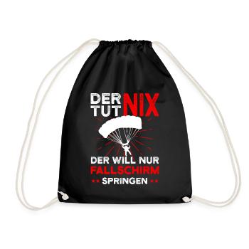 Fallschirmspringer Spruch Fallschirmsprung - Turnbeutel - Schwarz - Vorne