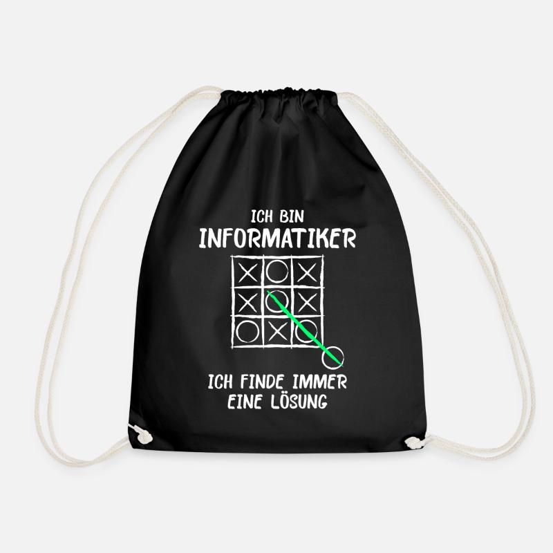 Ich bin Informatiker Lösung Spruch Computer Nerd G - Turnbeutel - Schwarz