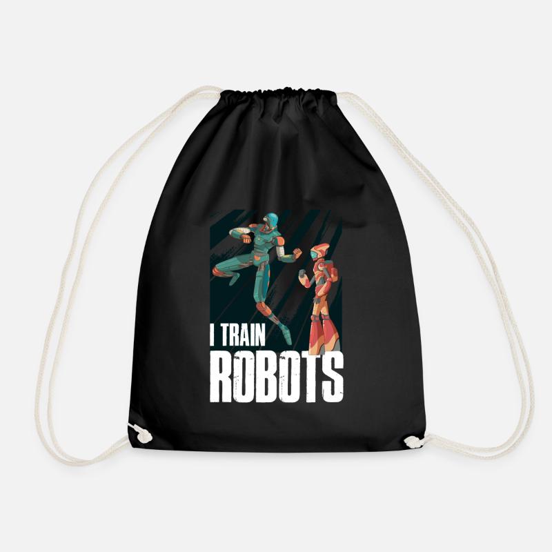Roboter Robot Robotik Robotics Geschenk - Turnbeutel - Schwarz