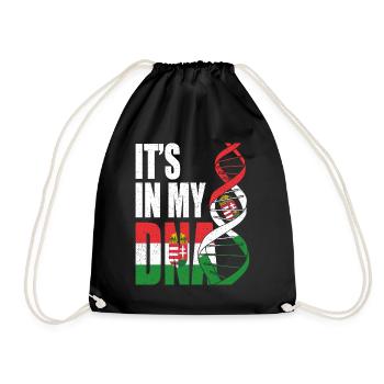 Hungary DNA saying Hungarian flag - Drawstring Bag - black - Front