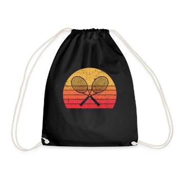 Tennisschläger Retro Tennisspieler Vintage Tennis - Turnbeutel - Schwarz - Vorne
