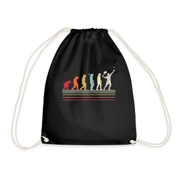 Tennisspieler Evolution Tennis Trainer Tenniscoach - Turnbeutel - Schwarz - Vorne