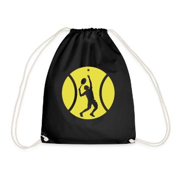 Tennisspieler Tennisball Tennistrainer Tennis Spie - Turnbeutel - Schwarz - Vorne