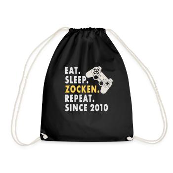 Eat Sleep gambling Since 2010 design for gamers - Turnbeutel - Schwarz - Vorne