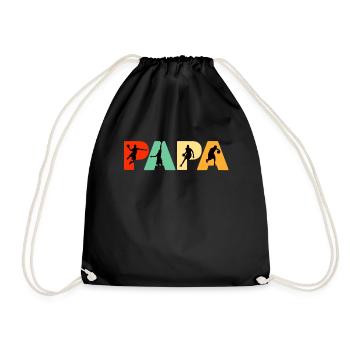 Basketball Papa Shirt, lustiger Papa Basketball Retro - Turnbeutel - Schwarz - Vorne