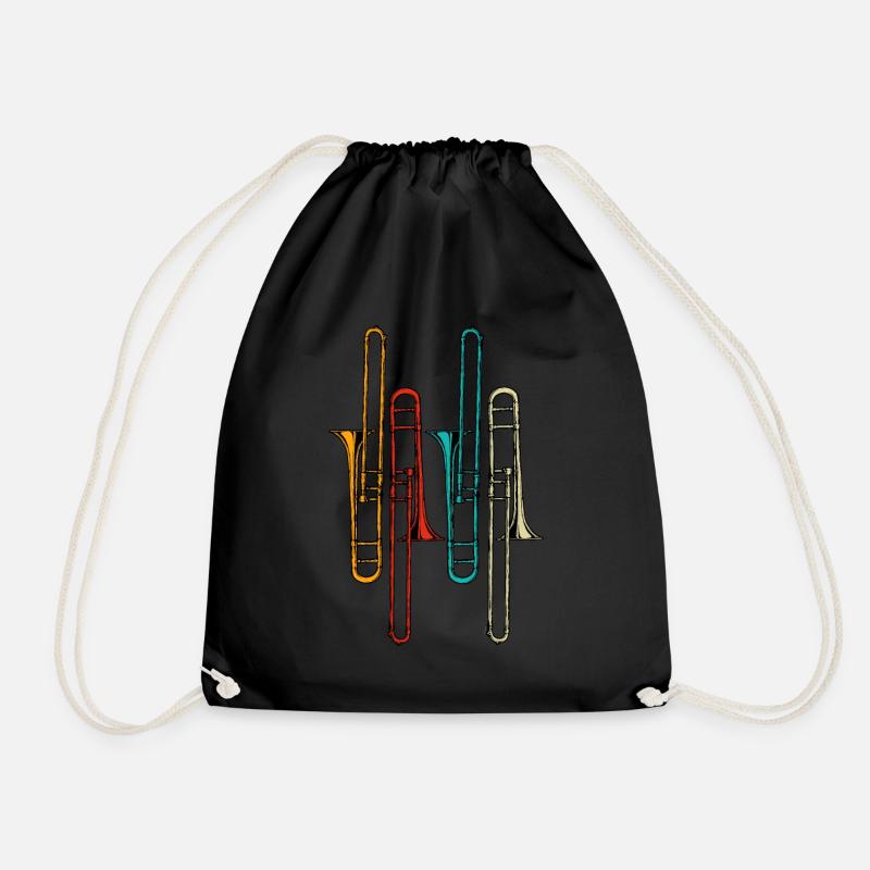 Cadeau vintage de trombone pour les joueurs de trombone - Sac de sport léger - noir