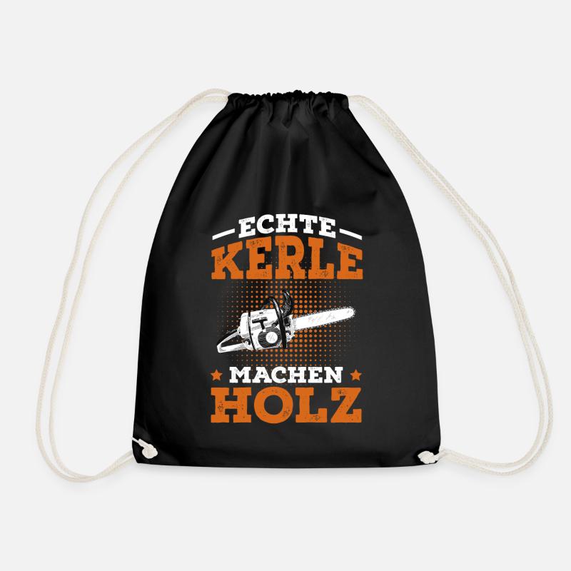 Holzfäller Geschenk Förster Forstwirt - Turnbeutel - Schwarz