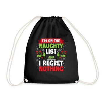 Weihnachten Lustig Weihnachtsgeschenk - Turnbeutel - Schwarz - Vorne