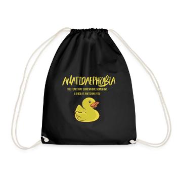 Anatidaephobia - fear of ducks - Drawstring Bag - black - Front